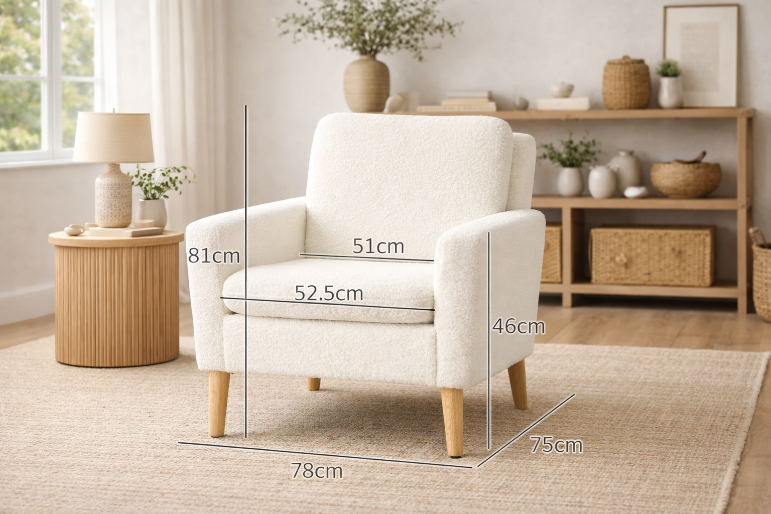 Velnora™ Cloud Bouclé Accent Chair